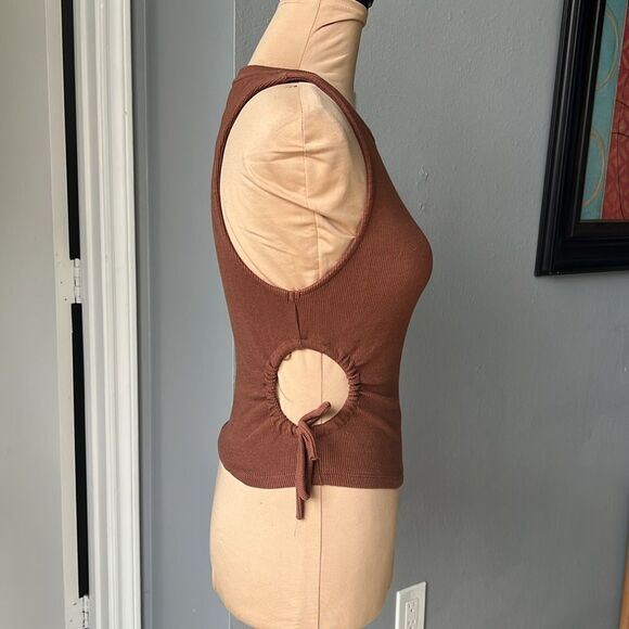 Zara Brown Tank Top with Side Tie Detail - Picture 5 of 7